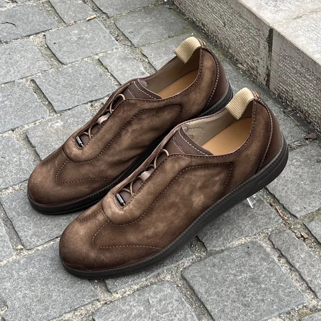 Santoni Slip On Trainers in suede, view 4