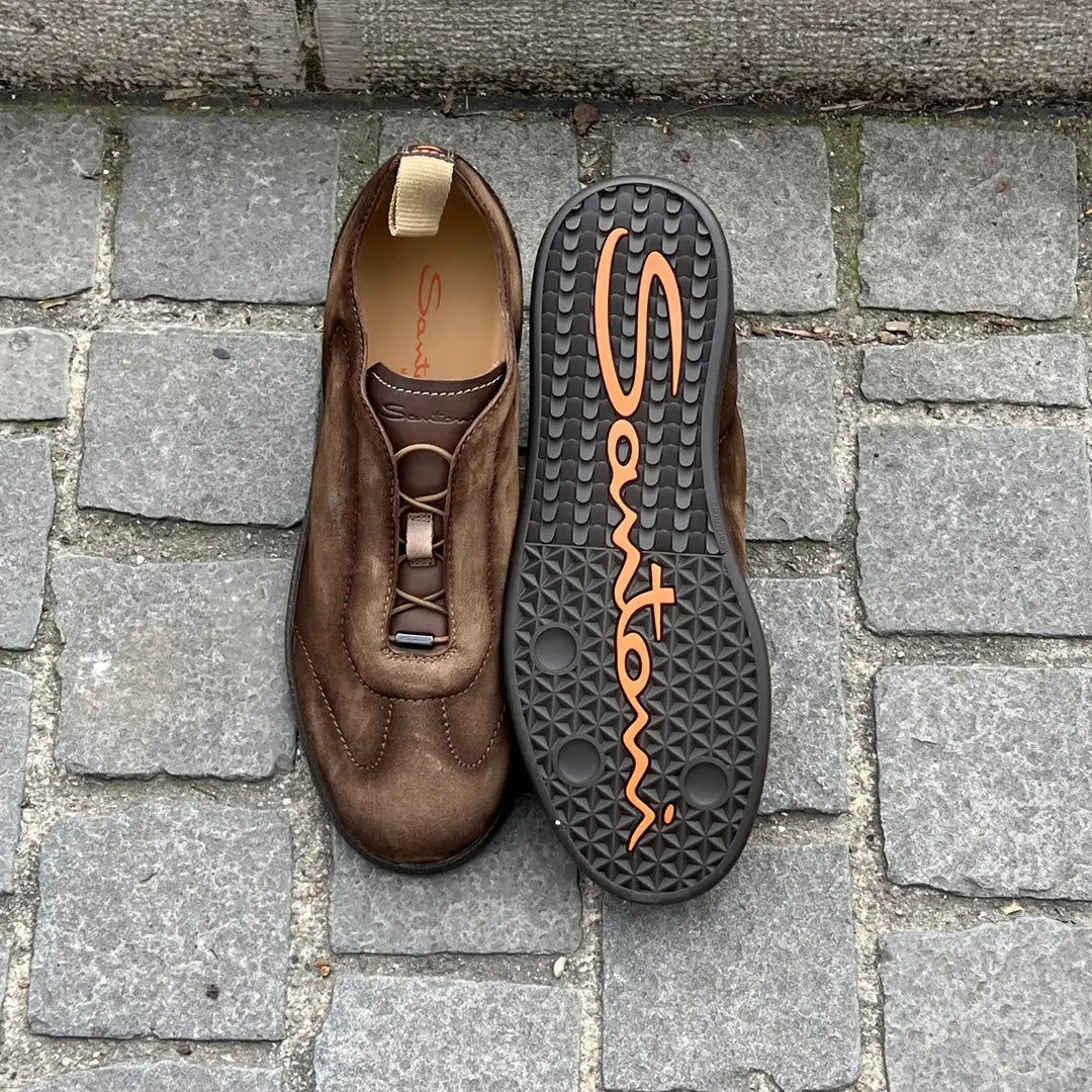 Santoni Slip On Trainers in suede, view 2