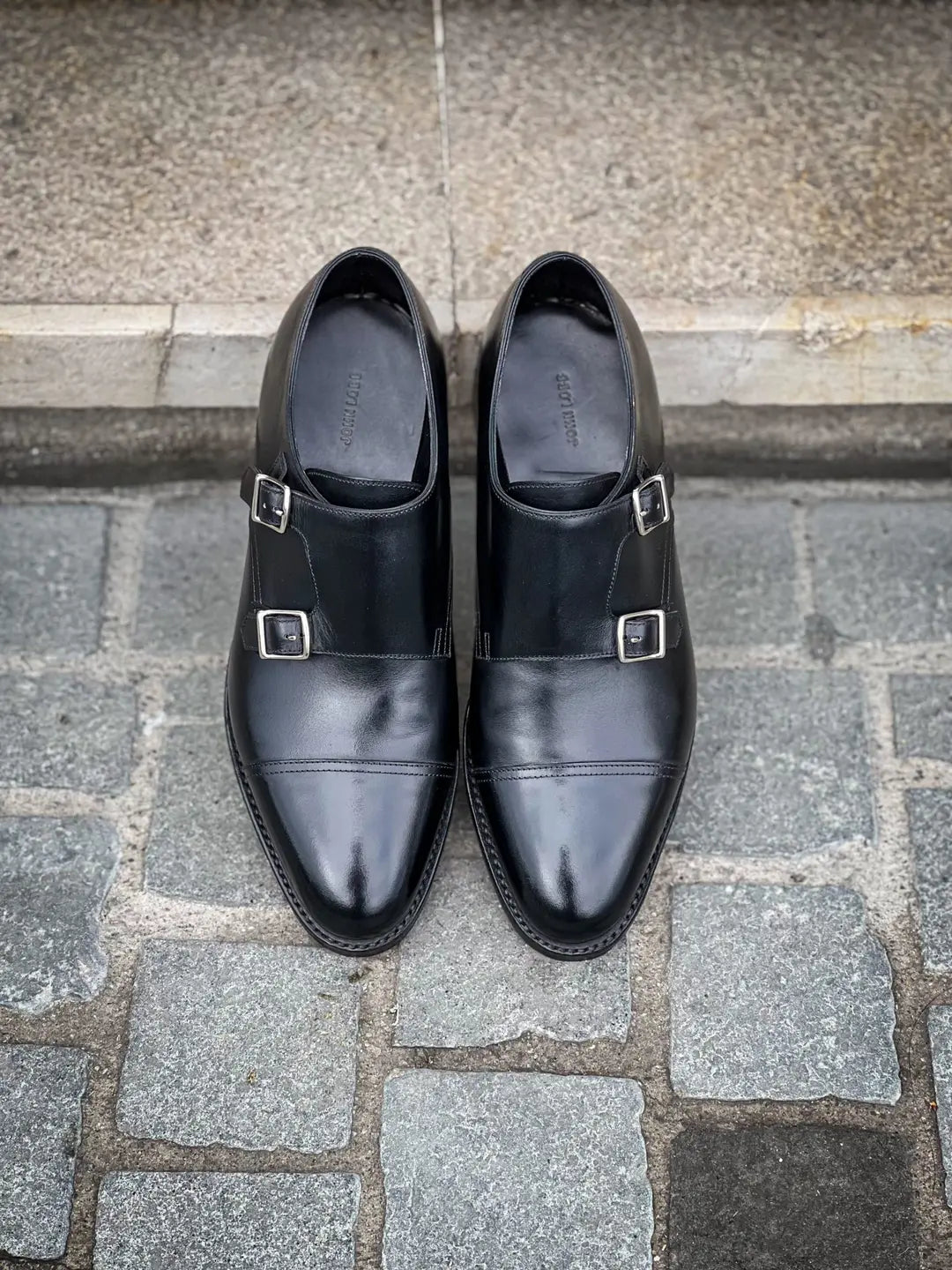 John Lobb William Black Double Monk Strap in calf leather, view 5