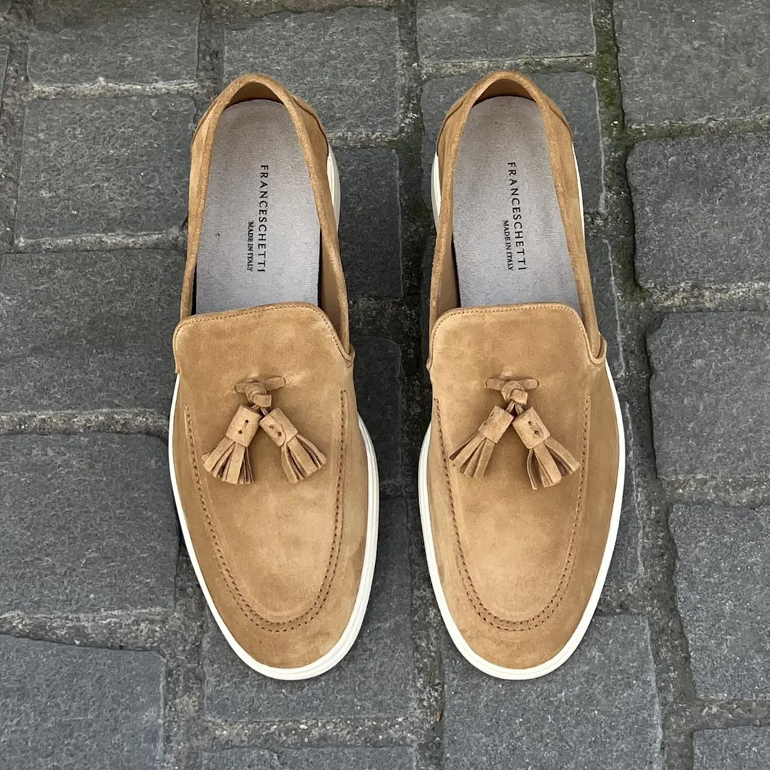 Franceschetti Tassel Slip On Mocassin in suede, view 5