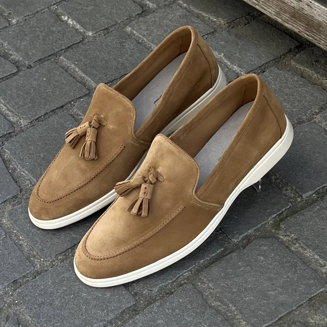 Franceschetti Tassel Slip On Mocassin in suede, view 4