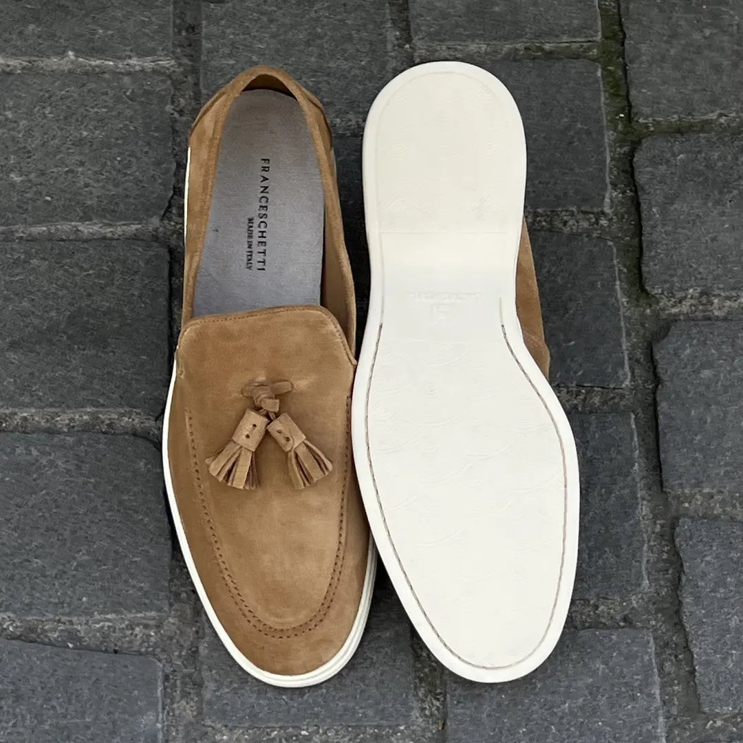 Franceschetti Tassel Slip On Mocassin in suede, view 2