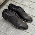 Franceschetti Dark Brown Derby in Scotch grain leather