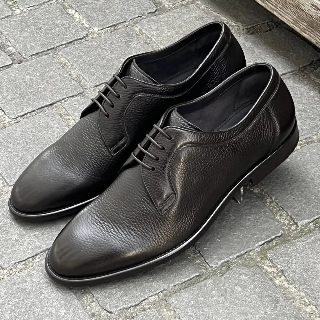 Franceschetti Dark Brown Derby in Scotch grain leather, view 2