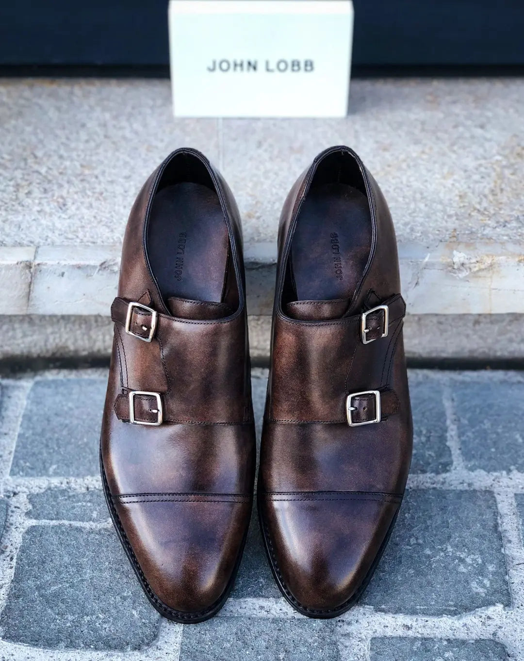 John Lobb William Brown Museum Double Monk Strap in calf leather, view 2