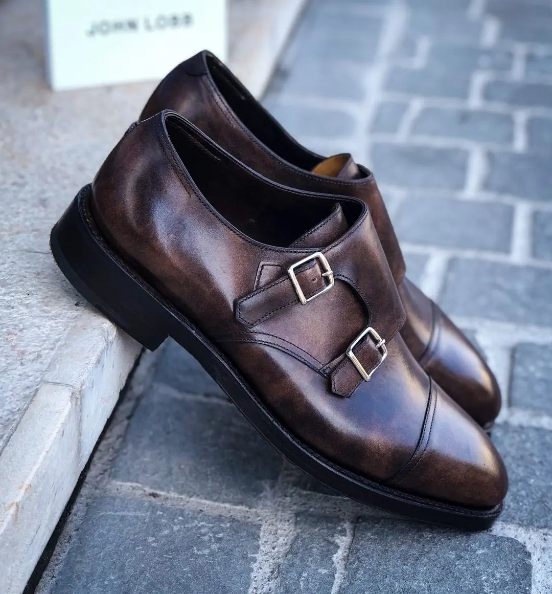 John Lobb William Brown Museum Double Monk Strap in calf leather
