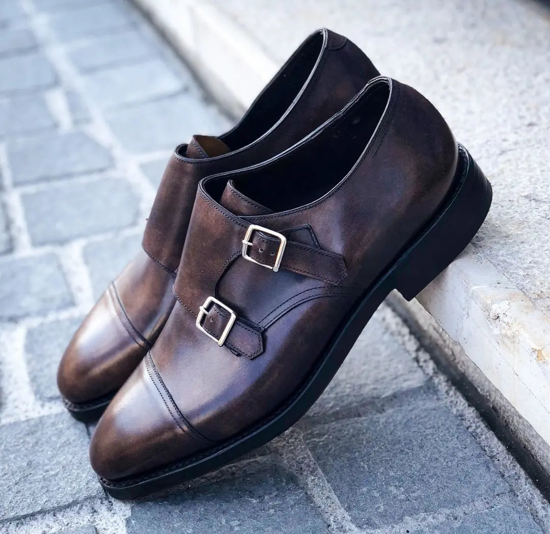 John Lobb William Brown Museum Double Monk Strap in calf leather, view 3