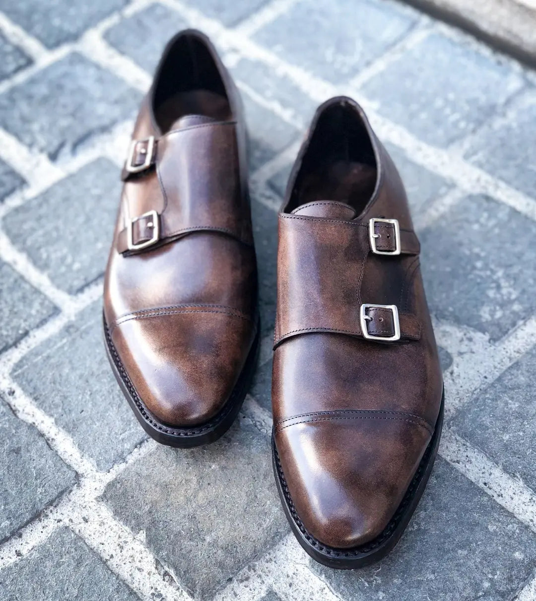 John Lobb William Brown Museum Double Monk Strap in calf leather, view 4