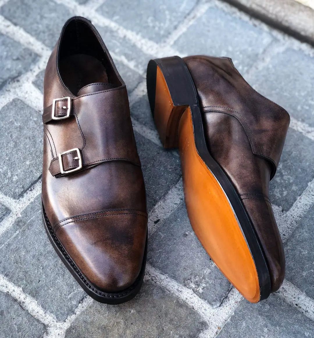 John Lobb William Brown Museum Double Monk Strap in calf leather, view 5