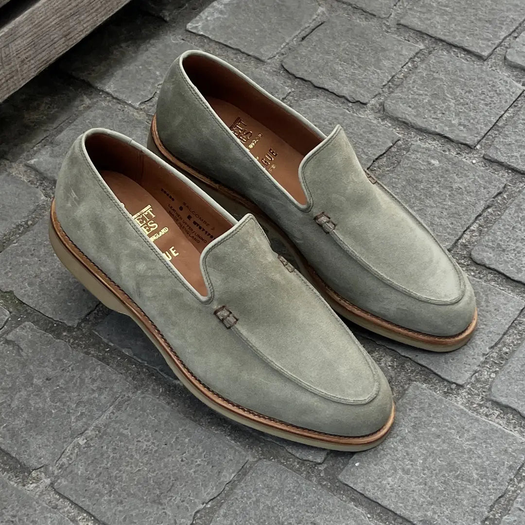 Crockett & Jones Salcombe 2 Pistachio Loafer in suede