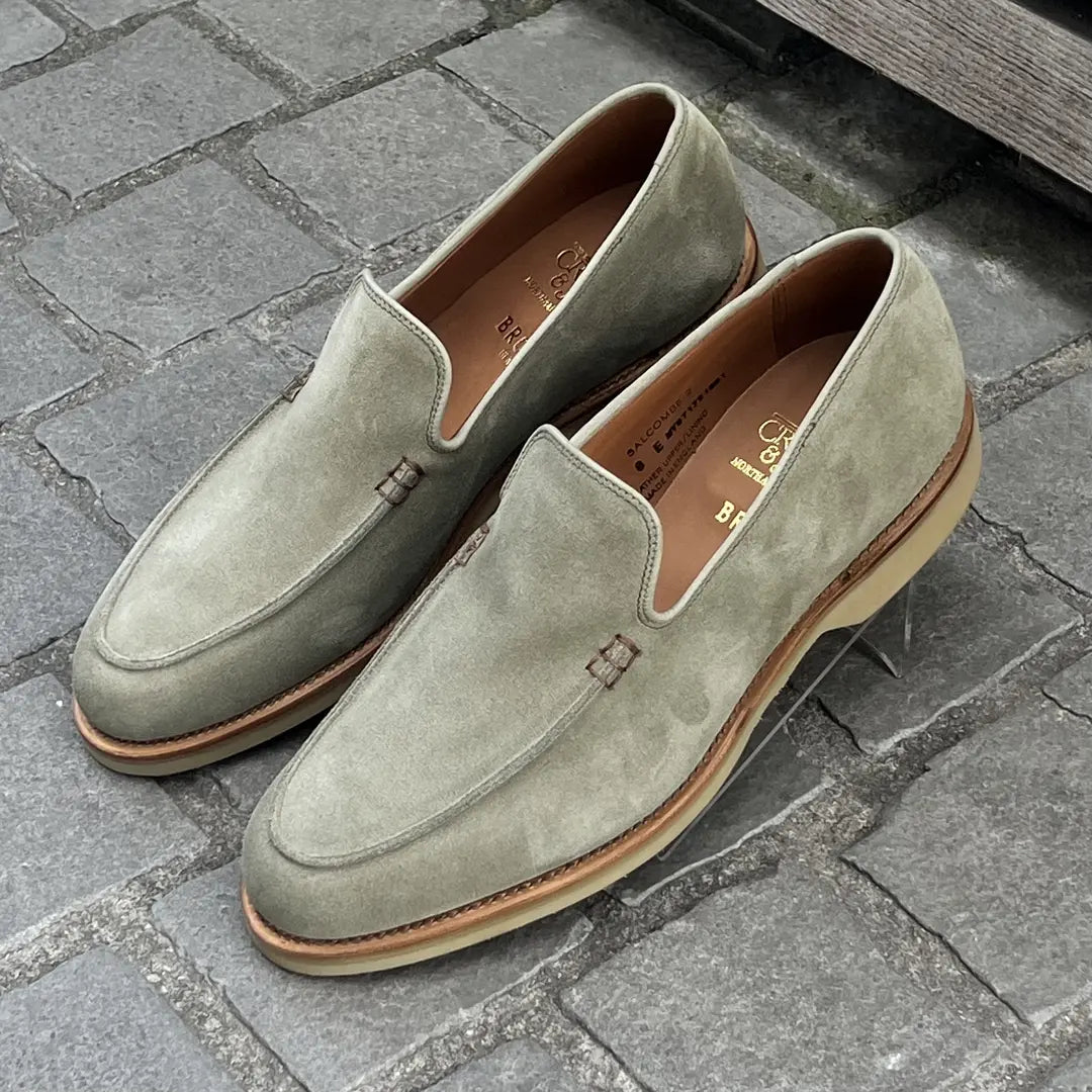Crockett & Jones Salcombe 2 Pistachio Loafer in suede, view 3