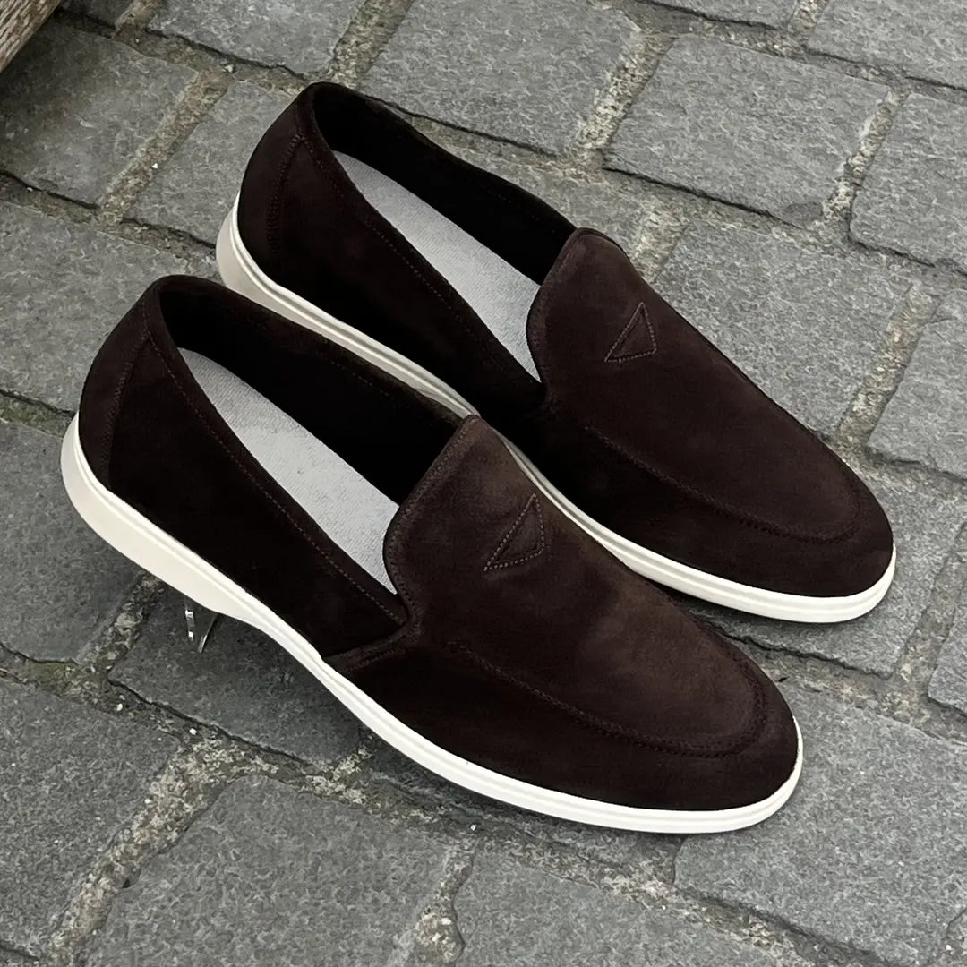 Franceschetti Chocolate Slip On Mocassin in suede