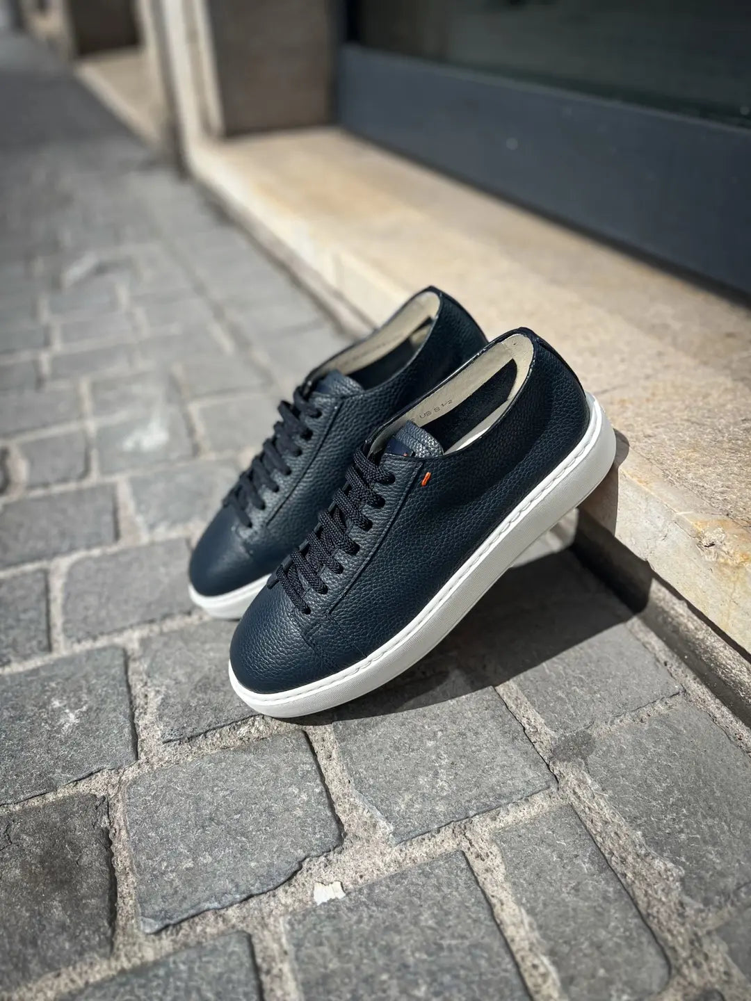 Santoni Trainer Navy Grain, view 5