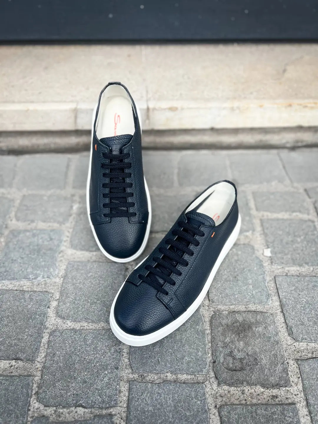 Santoni Trainer Navy Grain, view 4