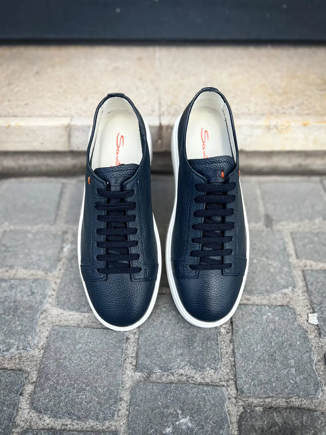 Santoni Trainer Navy Grain, view 3