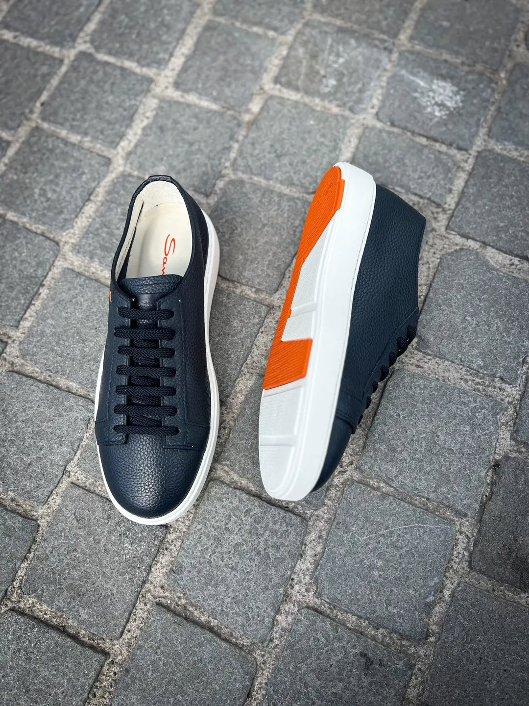 Santoni Trainer Navy Grain, view 2