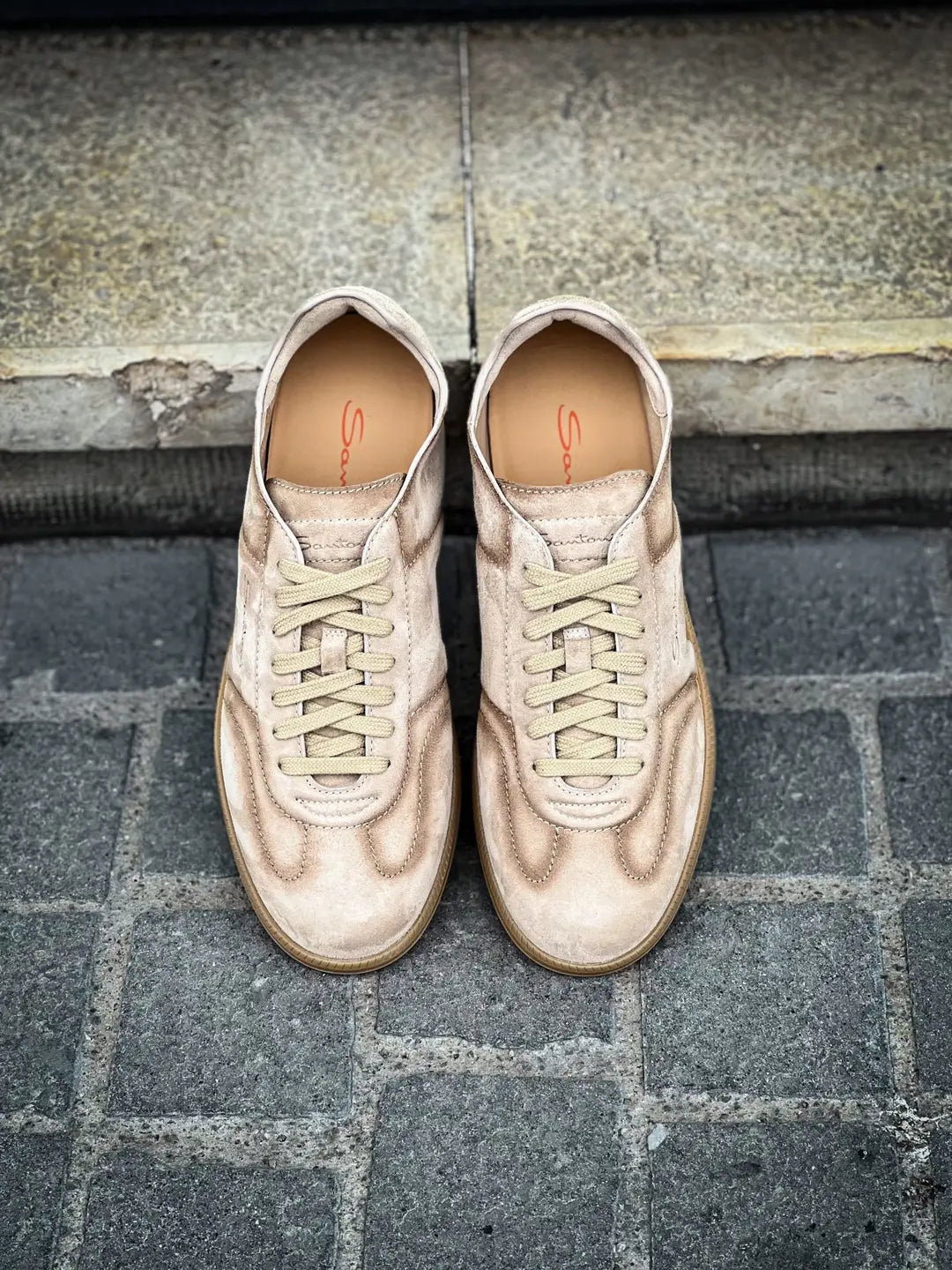 Santoni Tennis Beige Suede, view 5