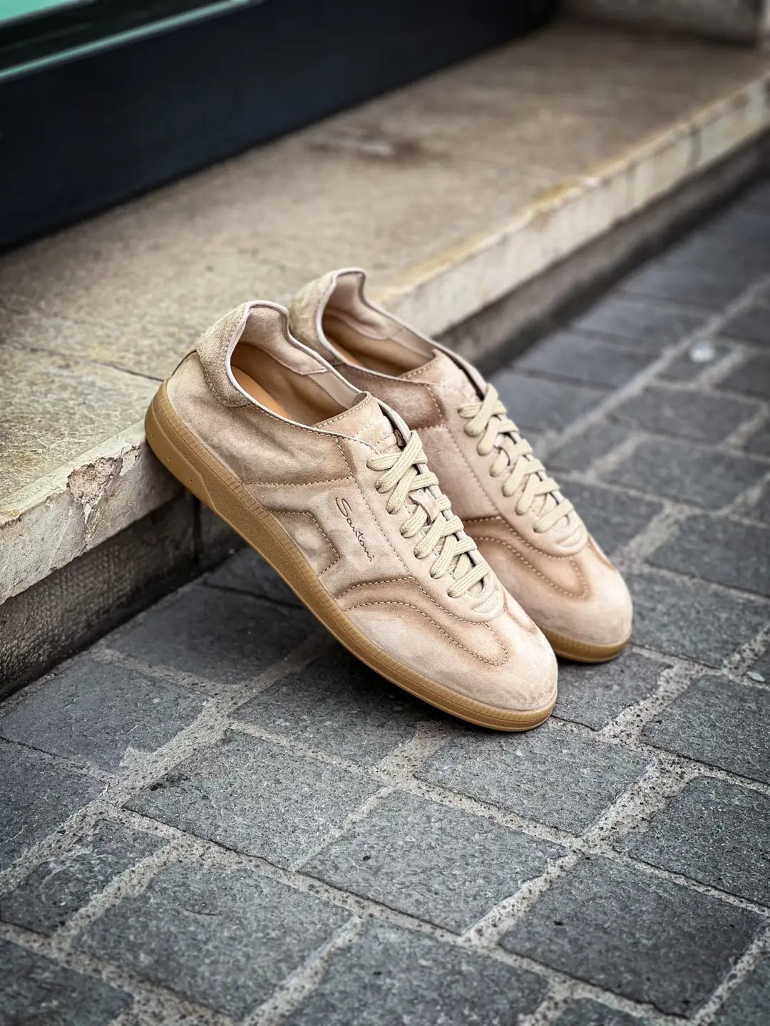 Santoni Tennis Beige Suede