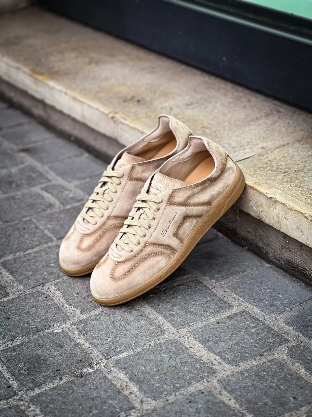Santoni Tennis Beige Suede, view 4