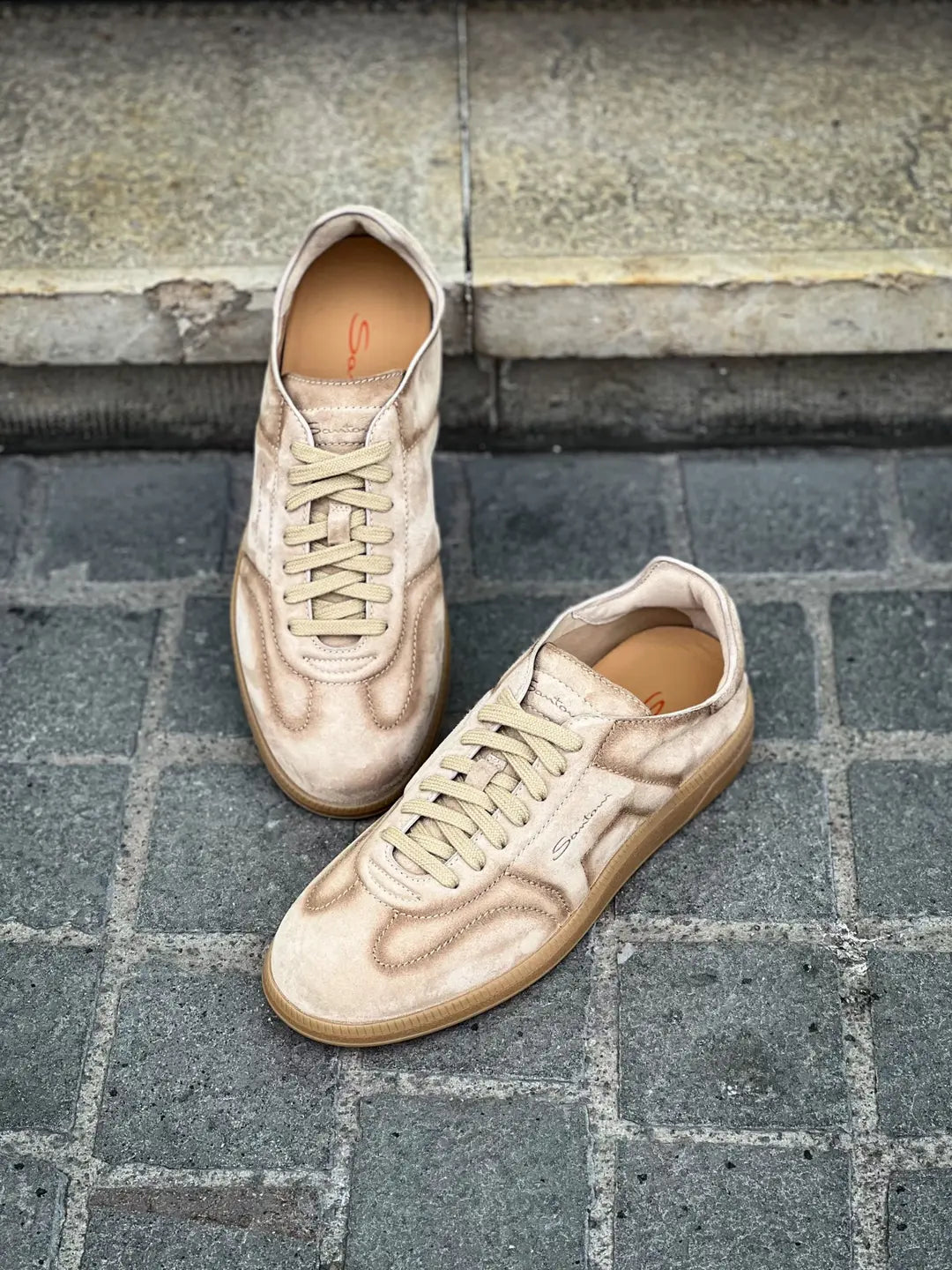 Santoni Tennis Beige Suede, view 3