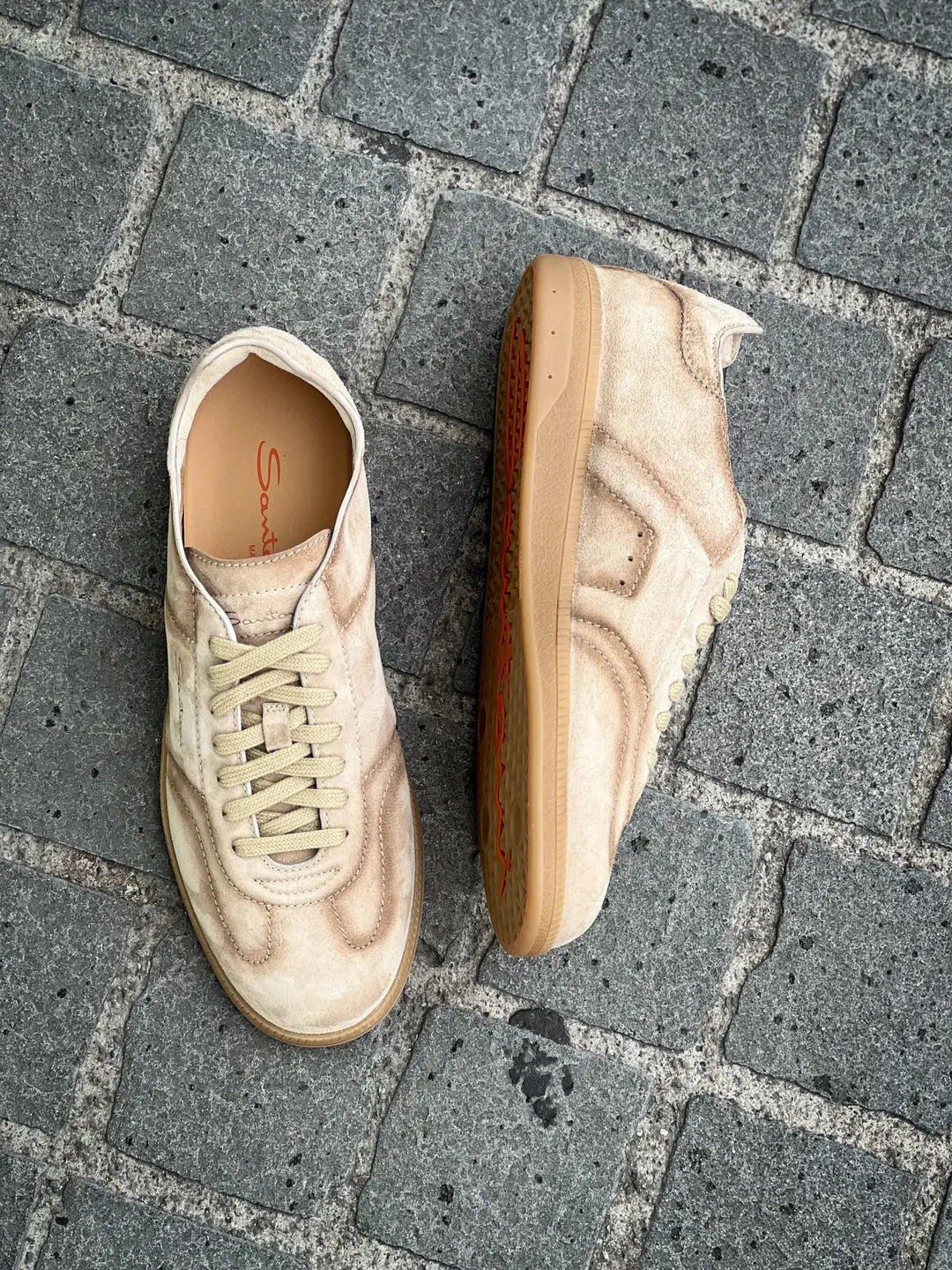 Santoni Tennis Beige Suede, view 2