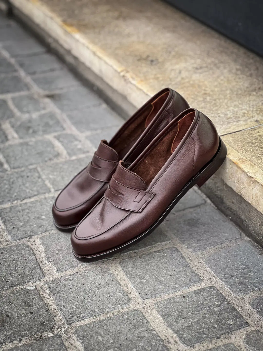 Crockett & Jones Columbia Dark Brown Penny Loafer in calf leather, view 4
