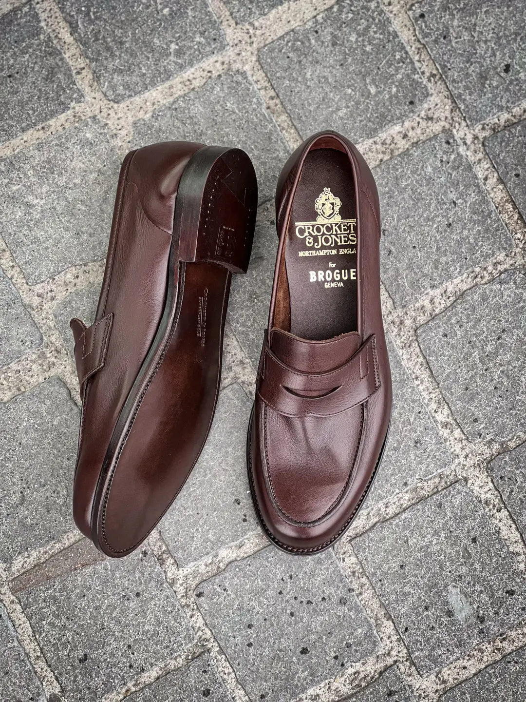 Crockett & Jones Columbia Dark Brown Penny Loafer in calf leather, view 2