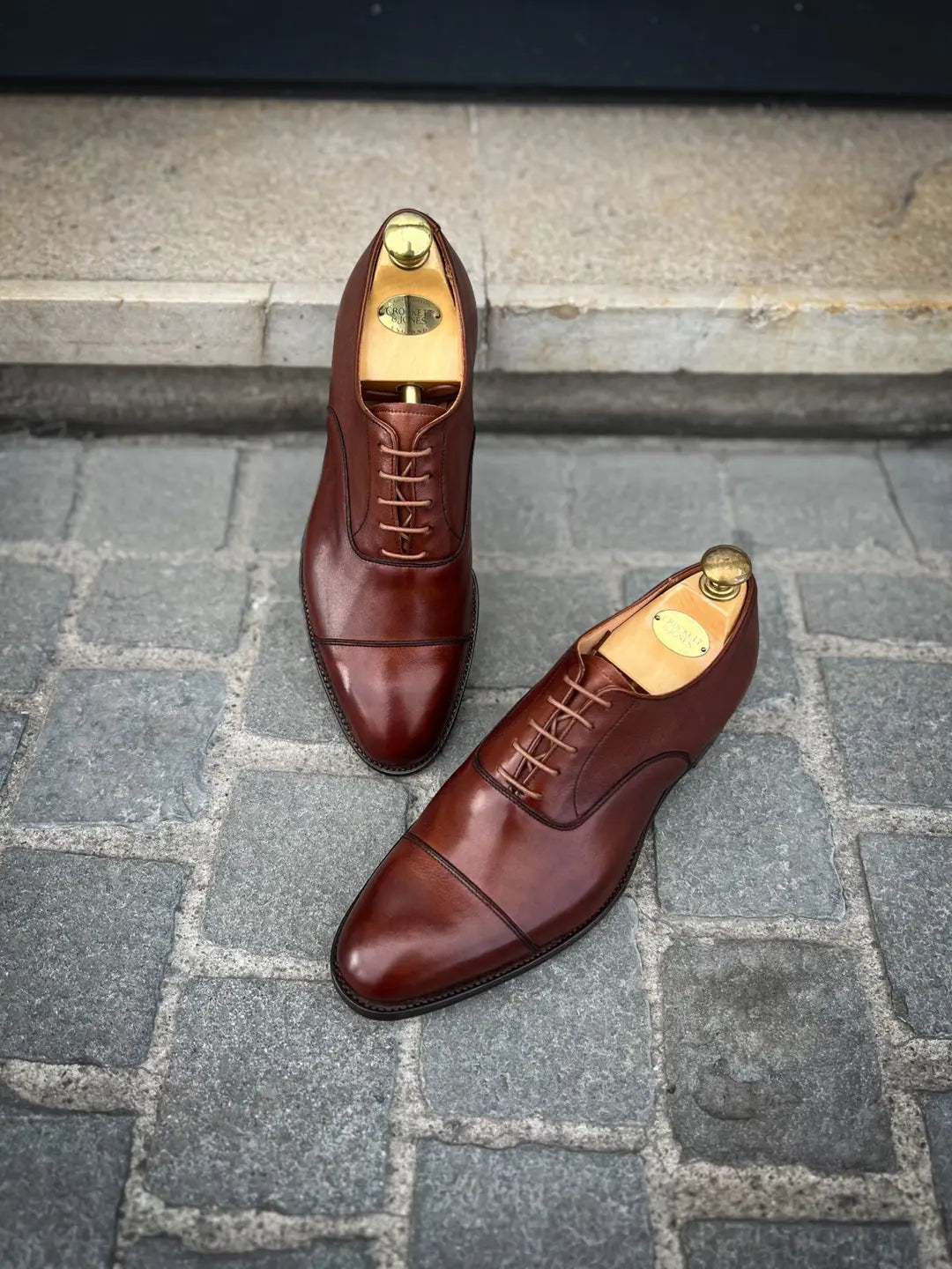 Crockett & Jones Lisson Chesnut Milled Calf Oxford, view 3