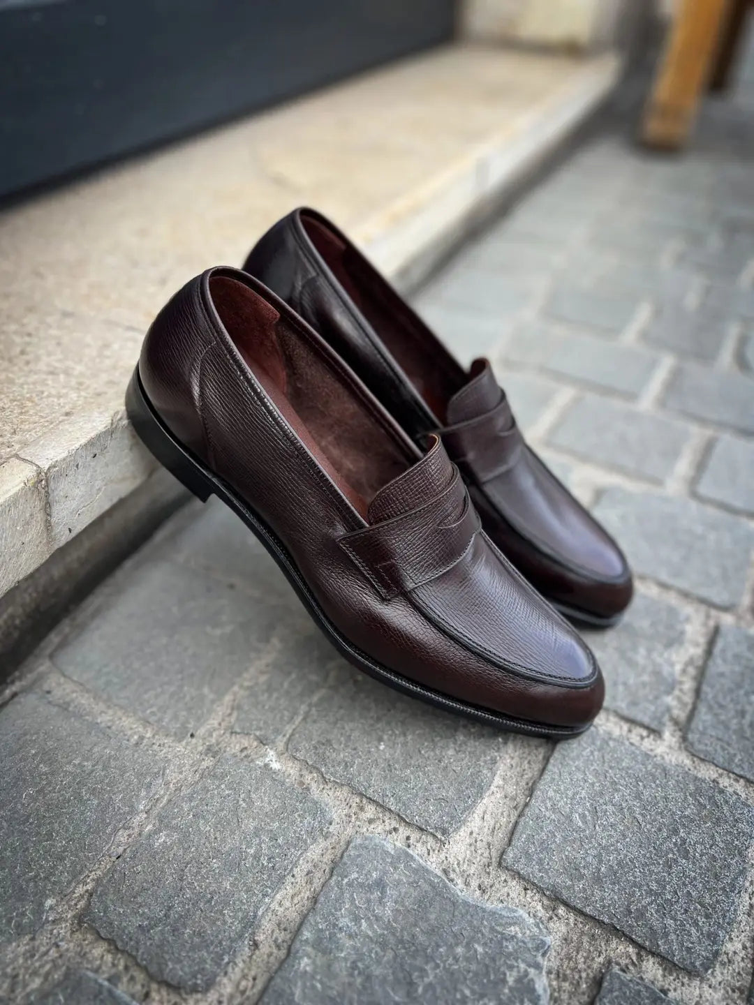 Crockett & Jones Cadogan Penny Loafer in Scotch grain leather