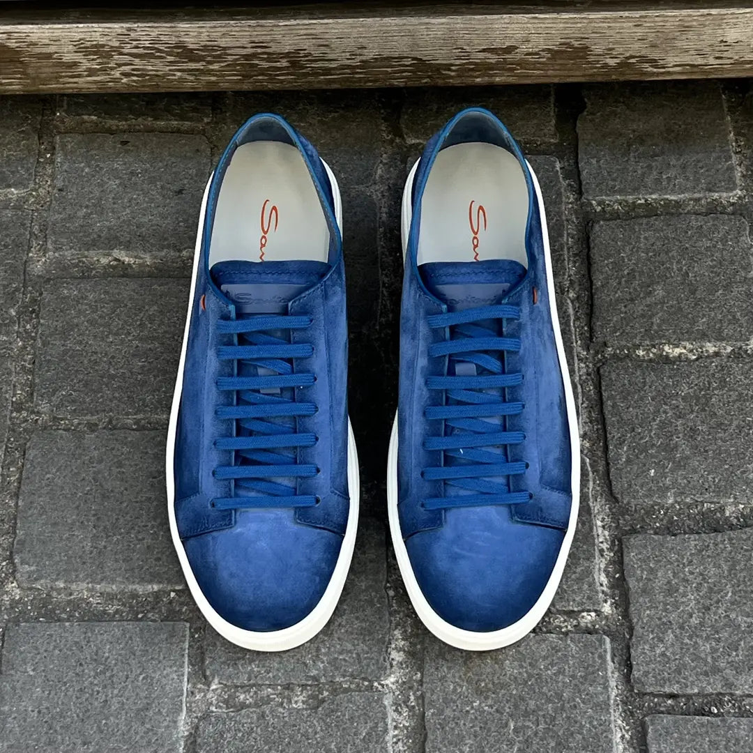 Santoni Unlined Suede Trainers, view 5
