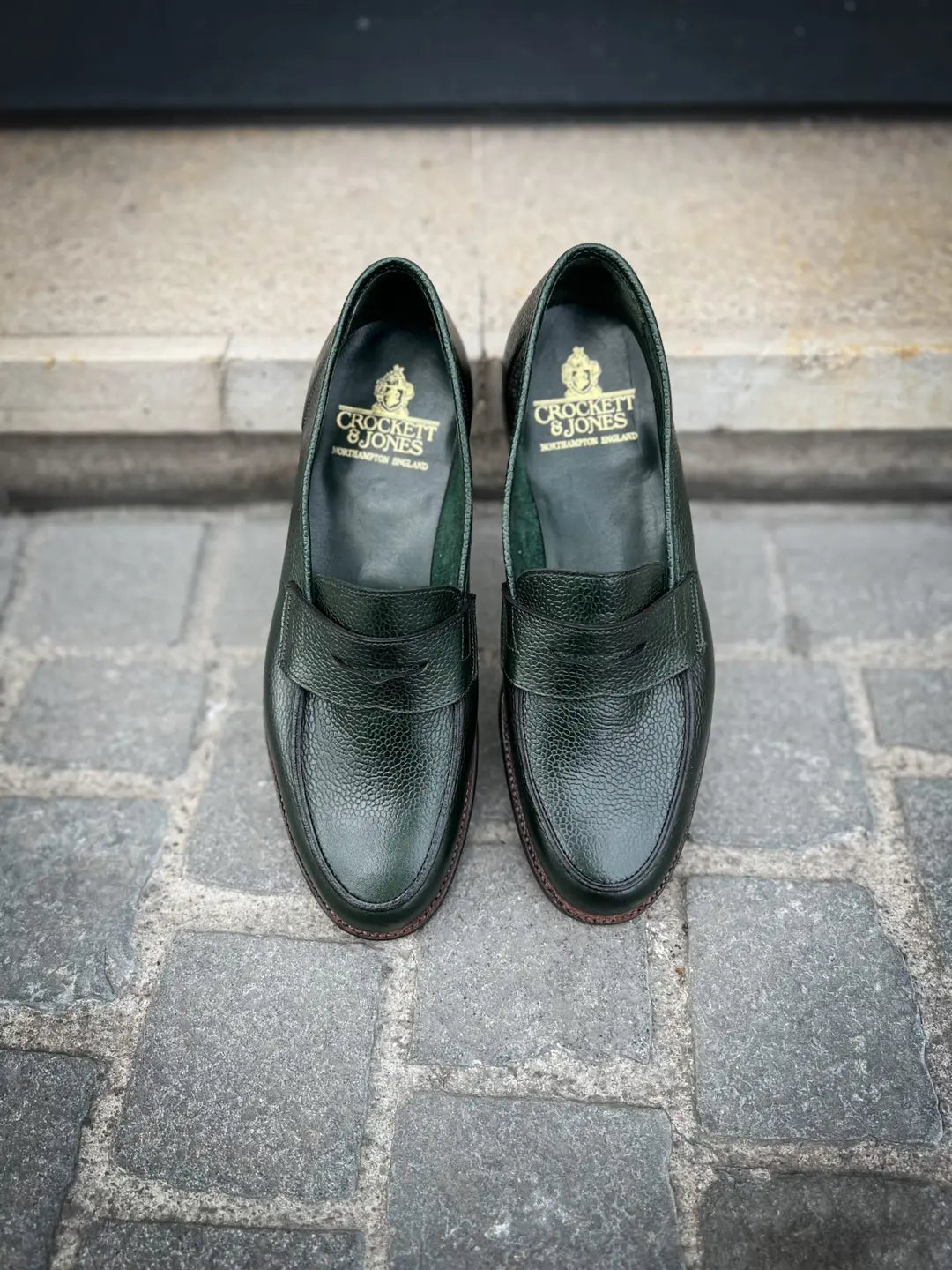 Crockett & Jones Richmond Green Scotch Grain Penny Loafer, view 5