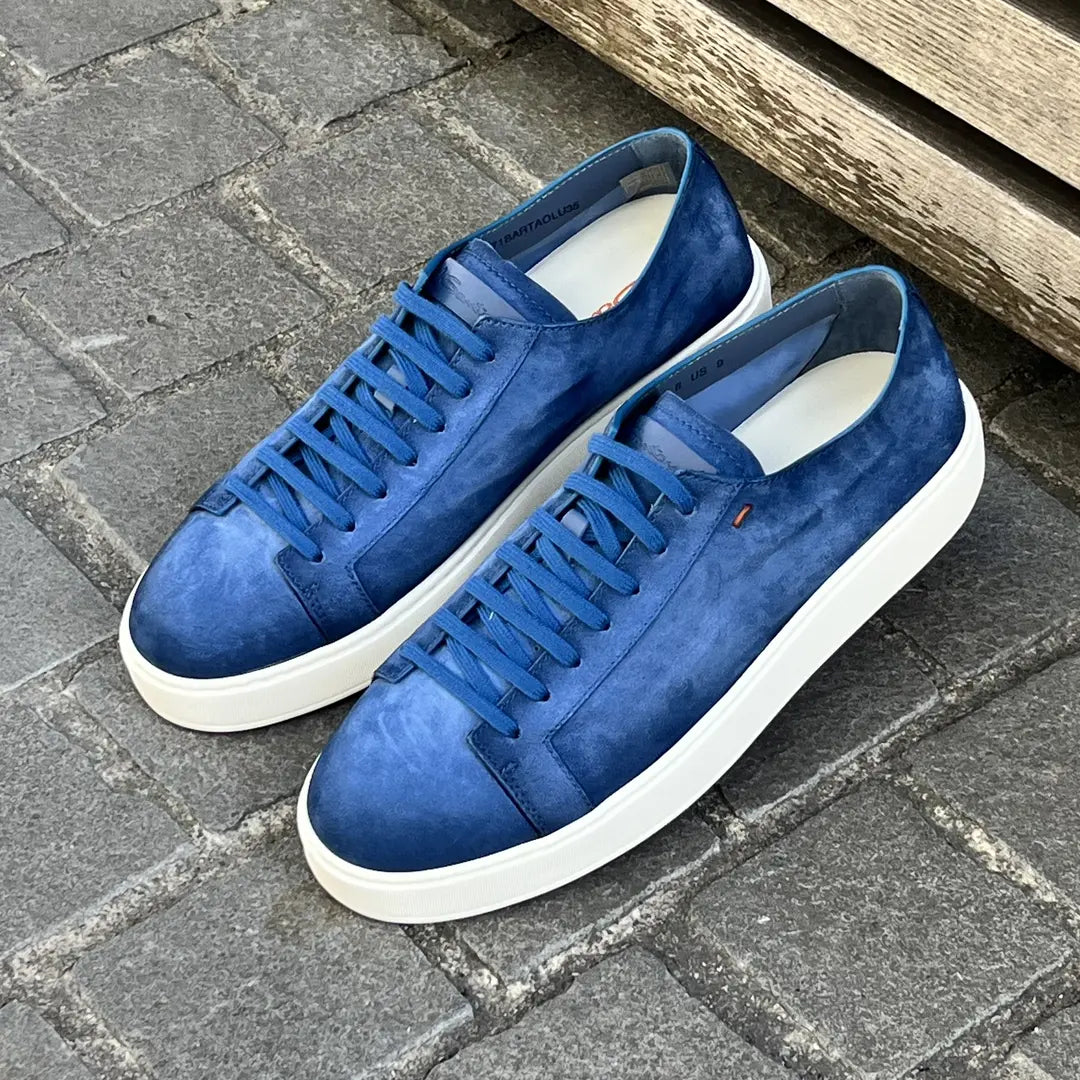 Santoni Unlined Suede Trainers, view 4