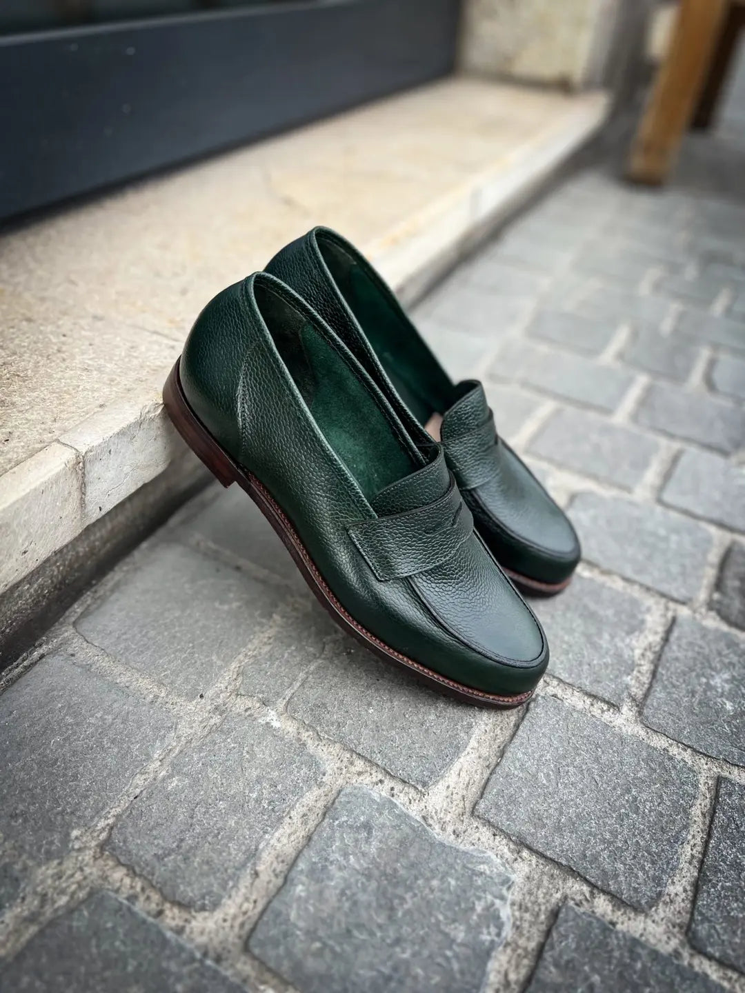 Crockett & Jones Richmond Green Scotch Grain Penny Loafer