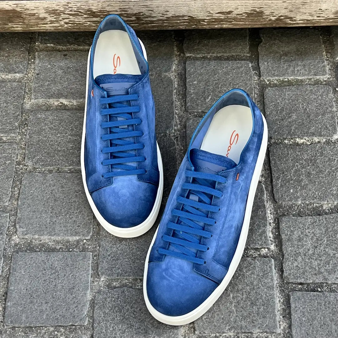 Santoni Unlined Suede Trainers, view 3