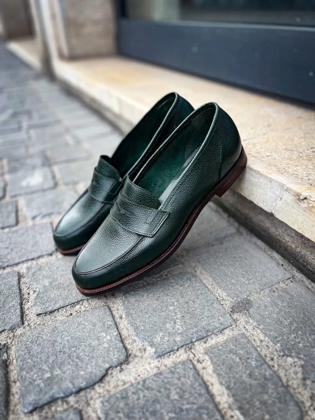 Crockett & Jones Richmond Green Scotch Grain Penny Loafer, view 4