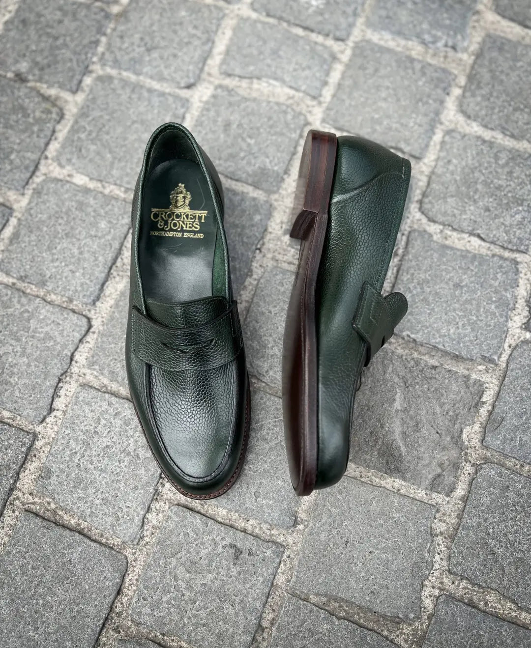 Crockett & Jones Richmond Green Scotch Grain Penny Loafer, view 2