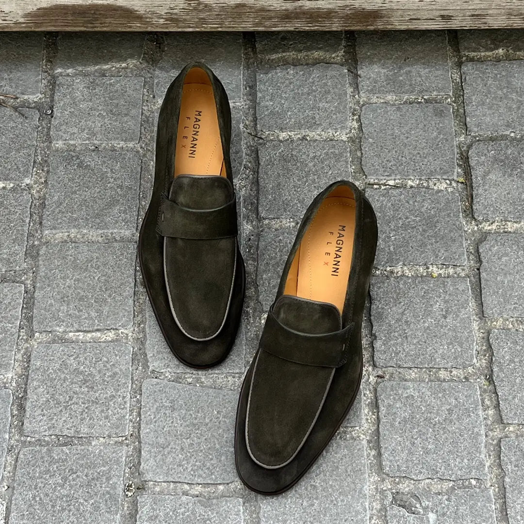 Magnanni Green Suede Mocassin, view 5