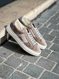 Santoni DBS Beige Velvet Trainer