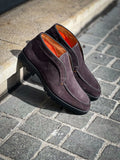 Santoni Slip On Boot Grey Suede