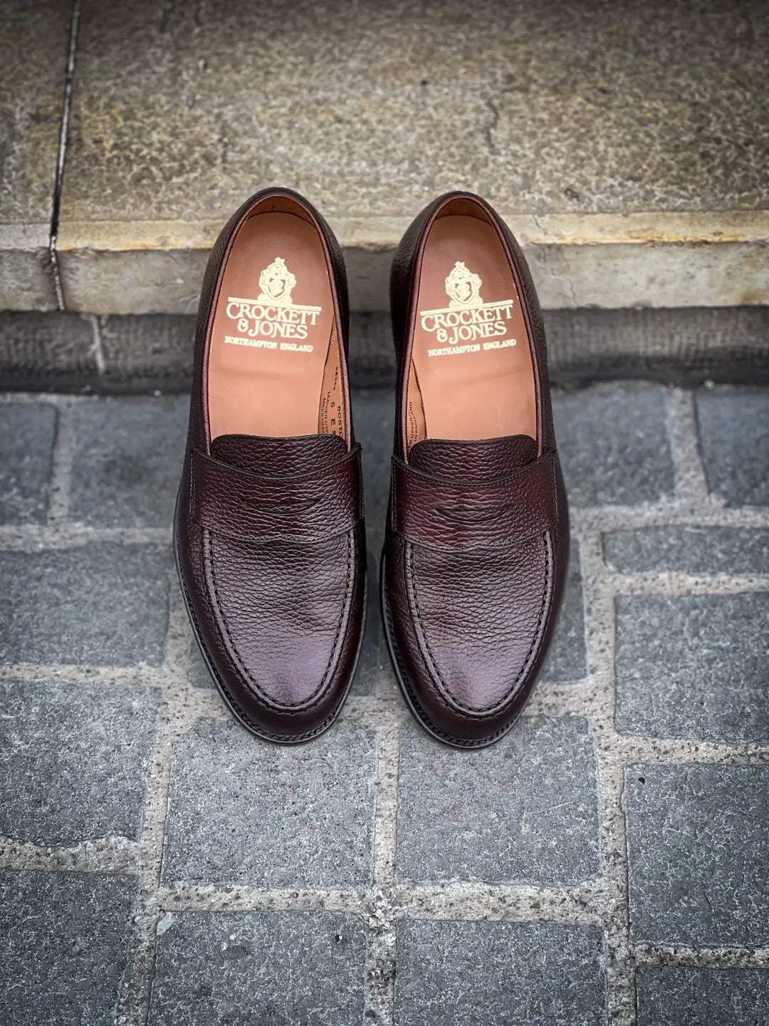 Crockett & Jones Boston Dark Brown Grain Penny Loafer, view 5