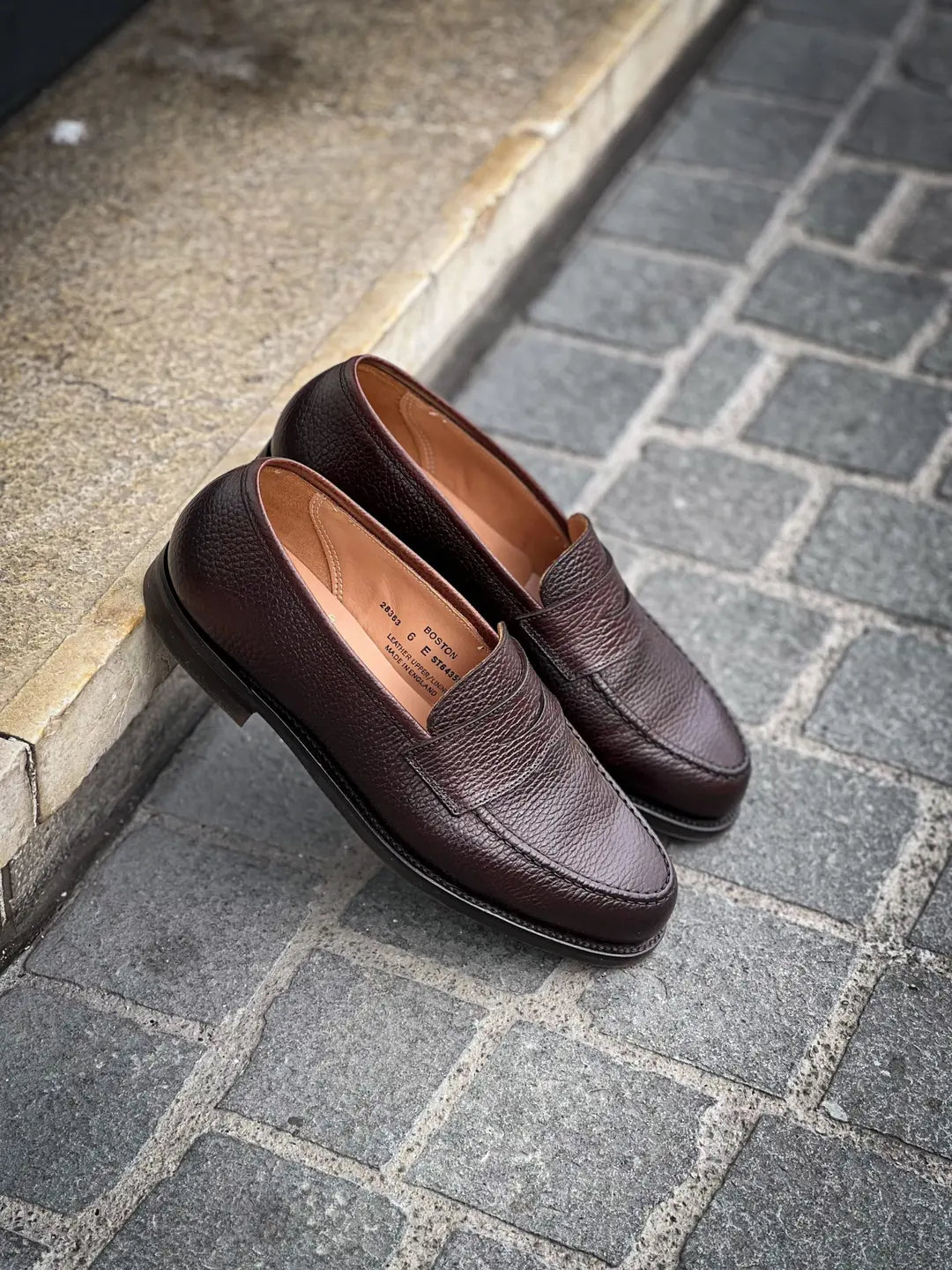 Crockett & Jones Boston Dark Brown Grain Penny Loafer