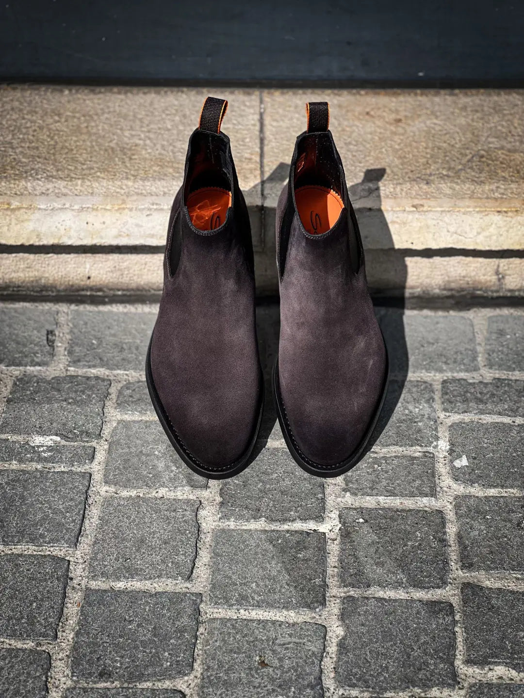 Santoni Chelsea Boot Grey Suede, view 5