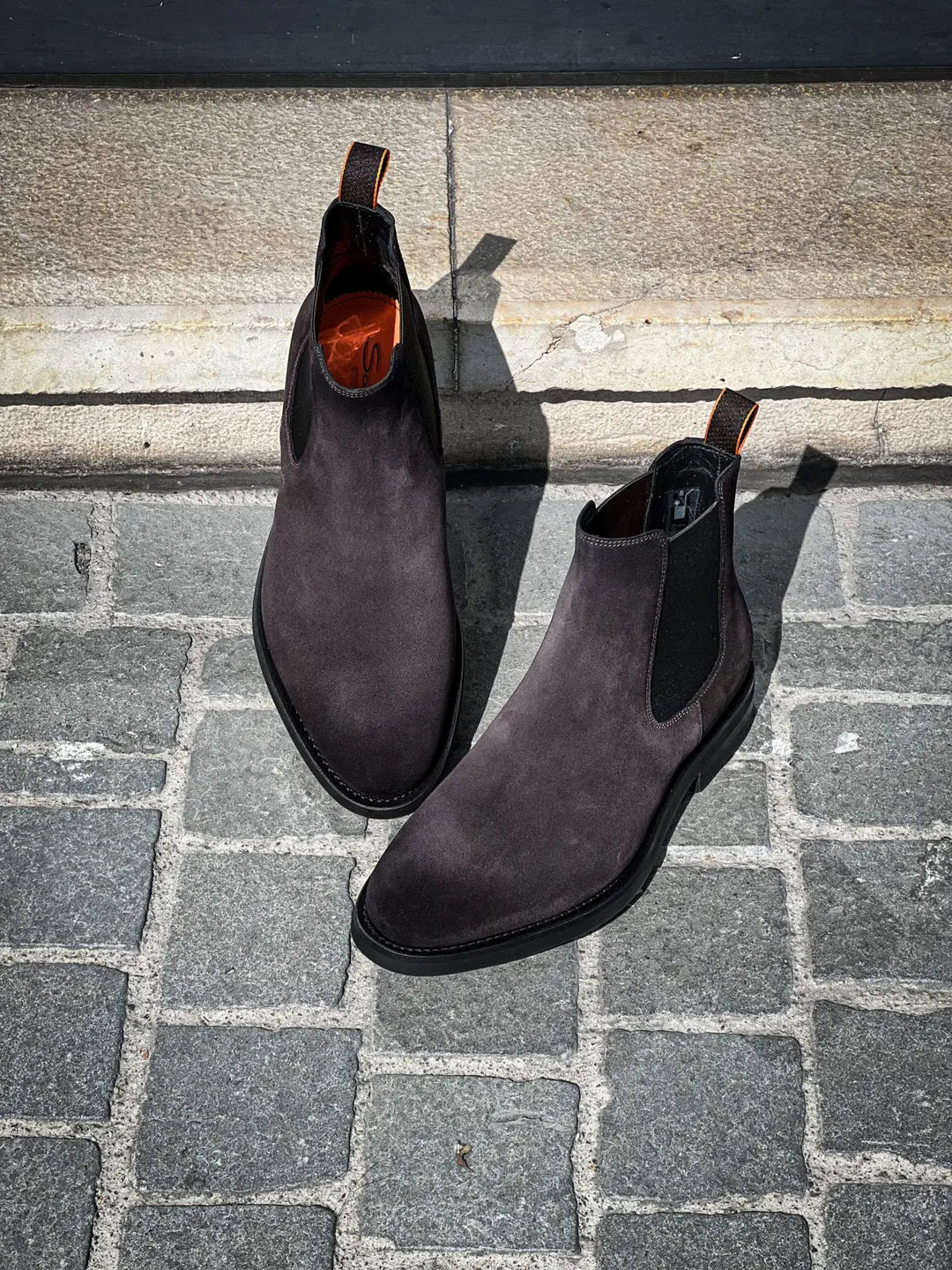 Santoni Chelsea Boot Grey Suede, view 3