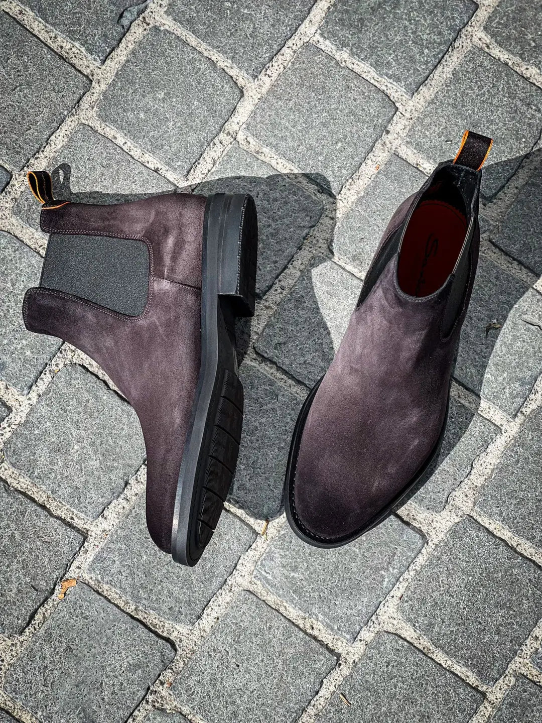 Santoni Chelsea Boot Grey Suede, view 2