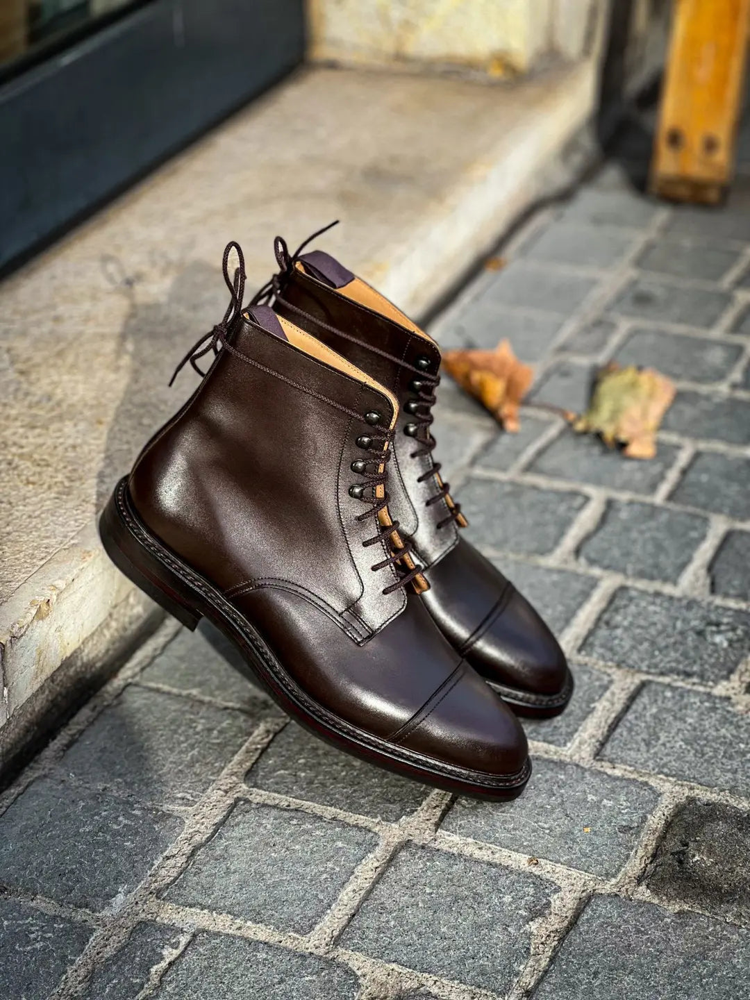 Crockett & Jones Argyll Dark Brown Wax Boot in calf leather