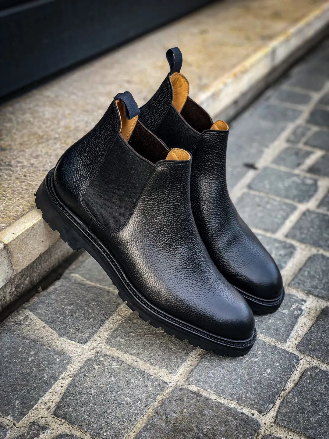 Crockett & Jones Chelsea 11 Boot Black in Scotch grain leather