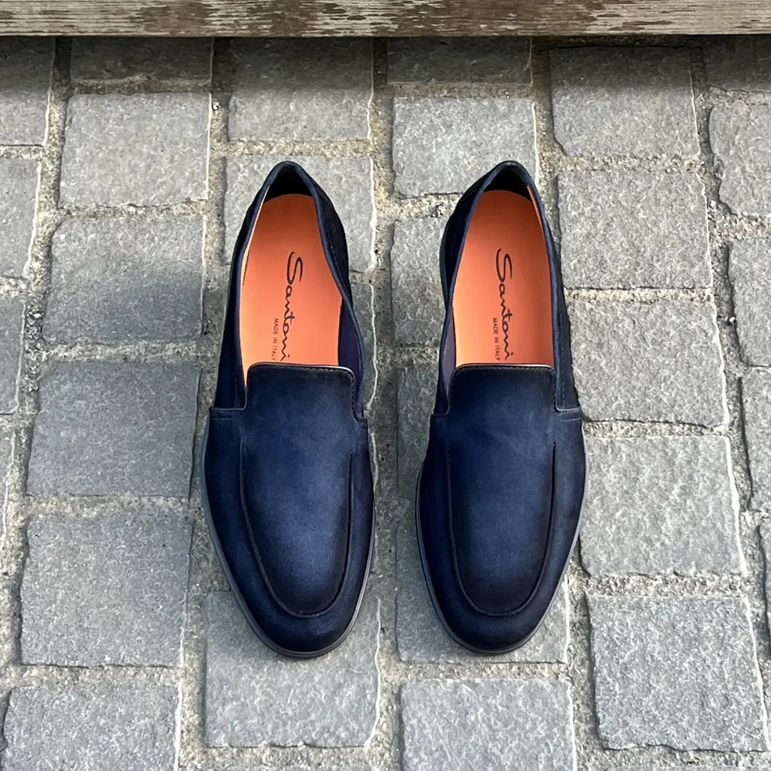 Santoni Slip On Loafers in suede, view 2