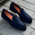 Santoni Slip On Loafers in suede