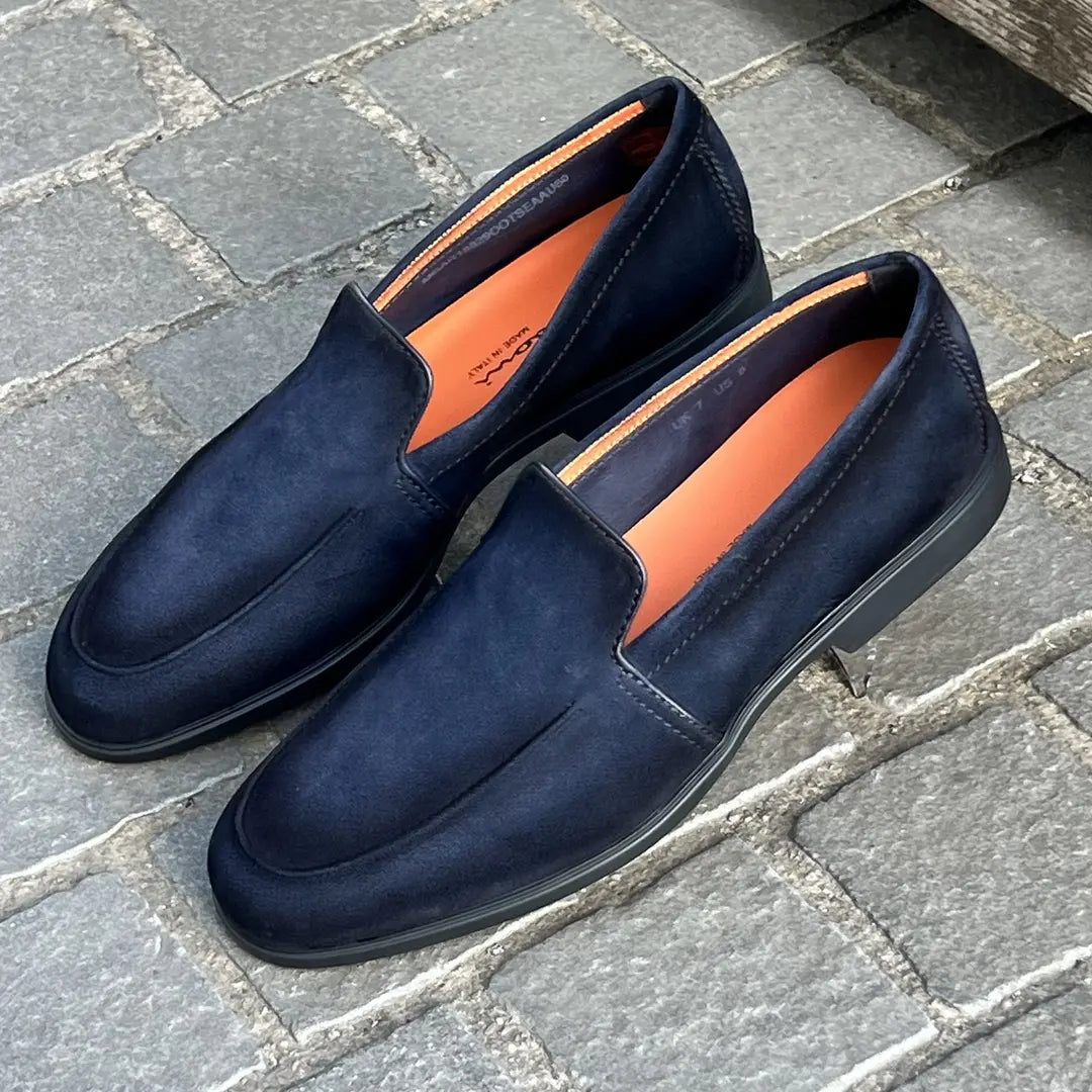Santoni Slip On Loafers in suede, view 3