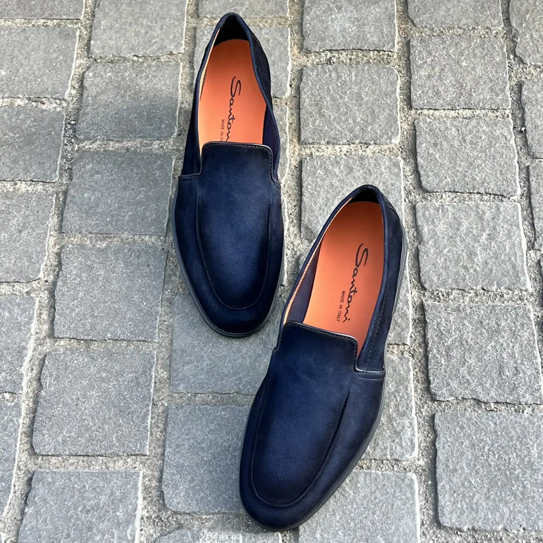 Santoni Slip On Loafers in suede, view 4